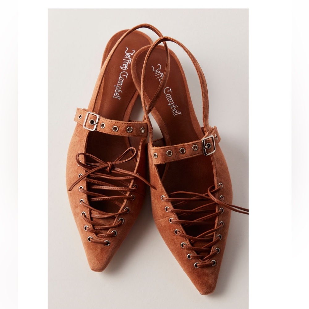 NIB Jeffrey Campbell Lexi Suede Lace-Up Flats 7
